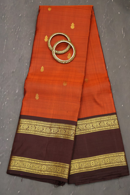 Pure Kanjivaram Saree -Honey Retapet Border