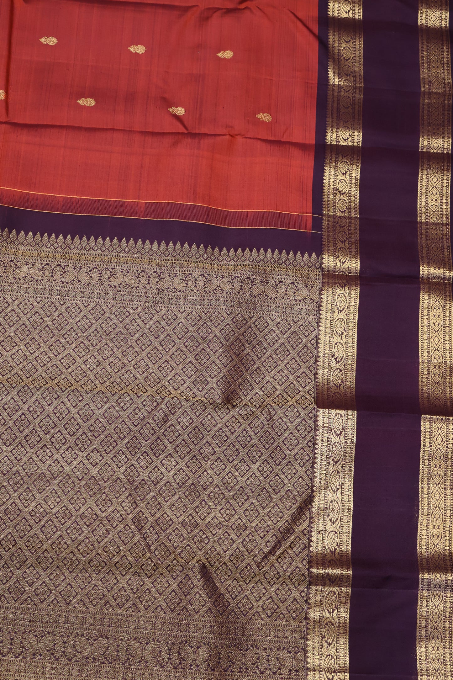 Pure Kanjivaram Saree -Honey Retapet Border