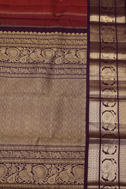 Pure Kanjivaram Saree -Honey Peacock Blue