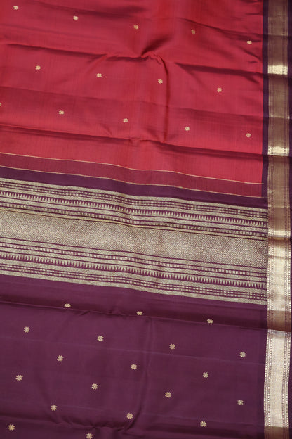 Pure Kanjivaram Saree -Maroon Small Border