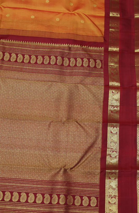 Pure Kanjivaram Saree -Mango Yellow