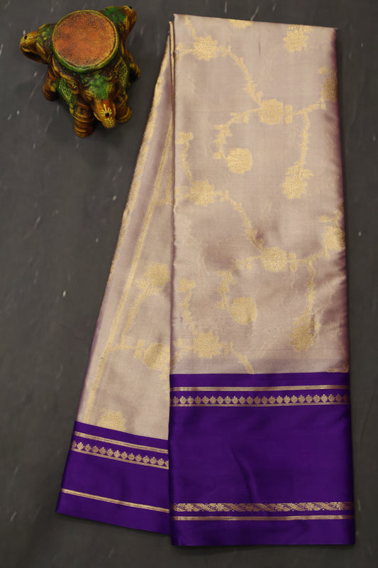 Semi Soft Silk Saree-Grey Voilet