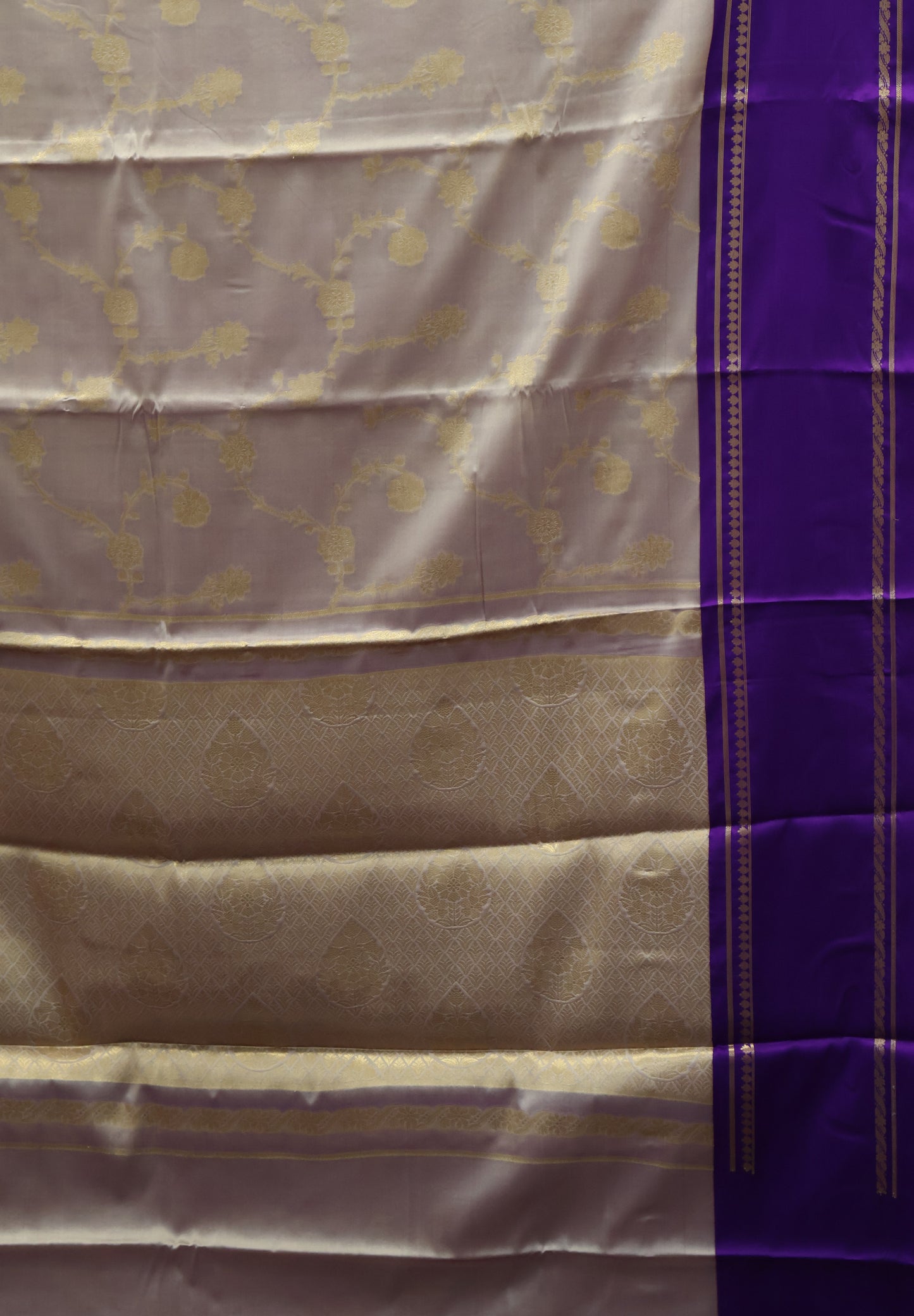 Semi Soft Silk Saree-Grey Voilet