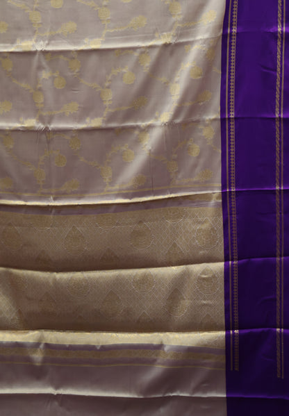 Semi Soft Silk Saree-Grey Voilet