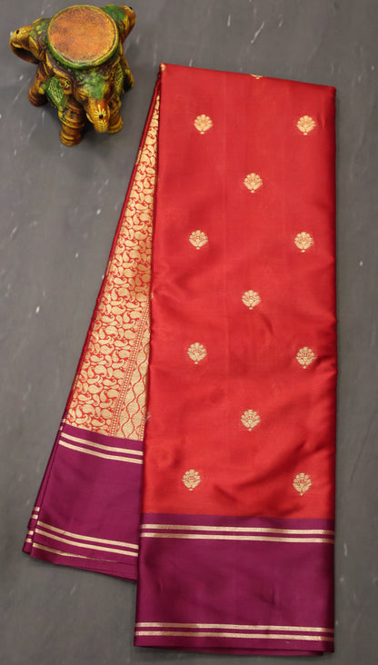 Semi Soft Silk Saree-Red Wine