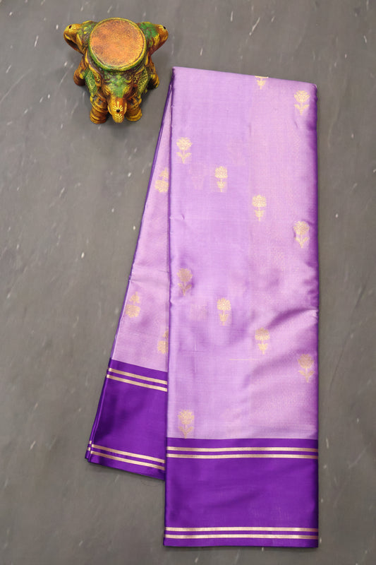 Semi Soft Silk Saree-Voilet Floral