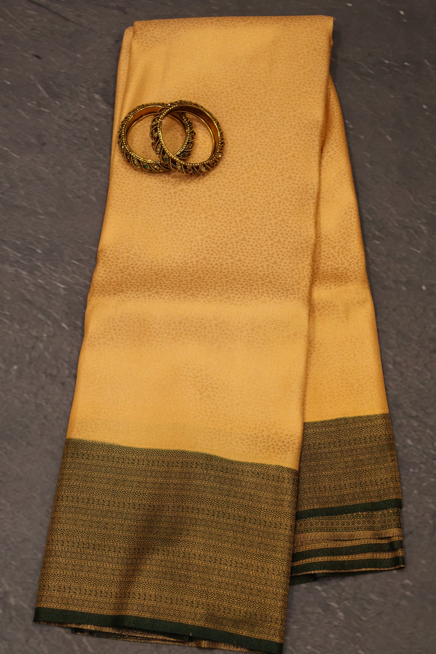 Softy Banarasi Silk Saree- Sandal Green Full Zari