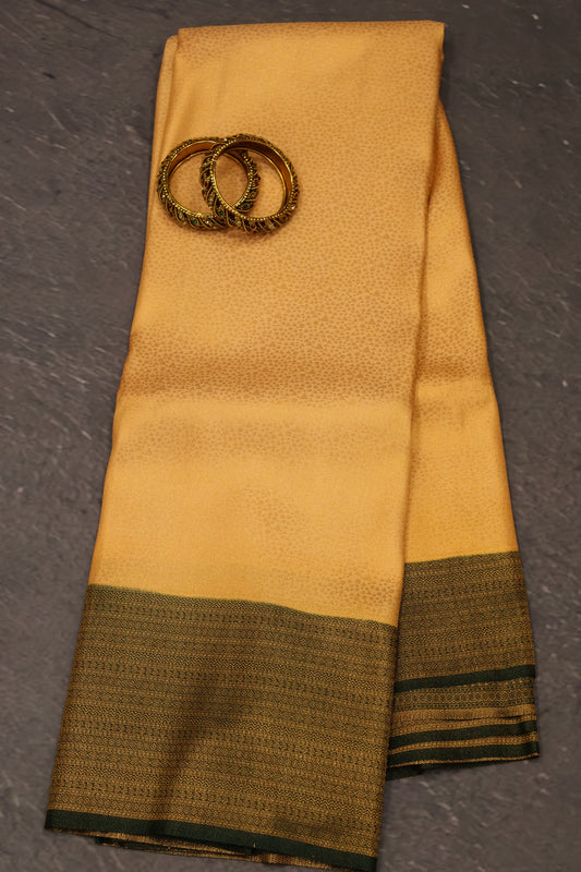 Softy Banarasi Silk Saree- Sandal Green Full Zari