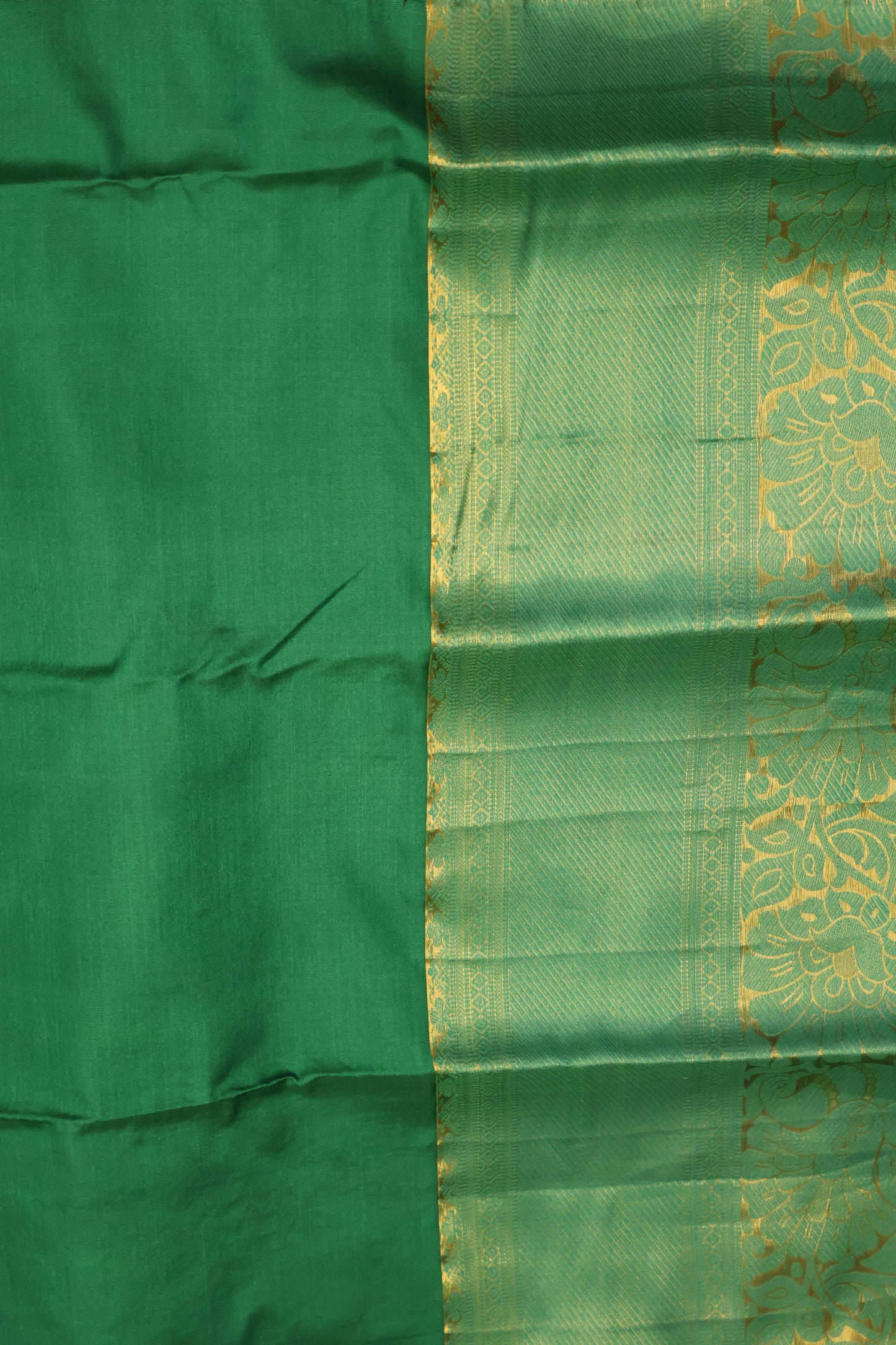 Pure Kanjivaram Saree -Rani Pink-Green