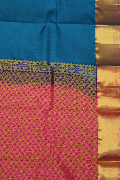 Pure Kanjivaram Saree -Ramar Blue-Pink