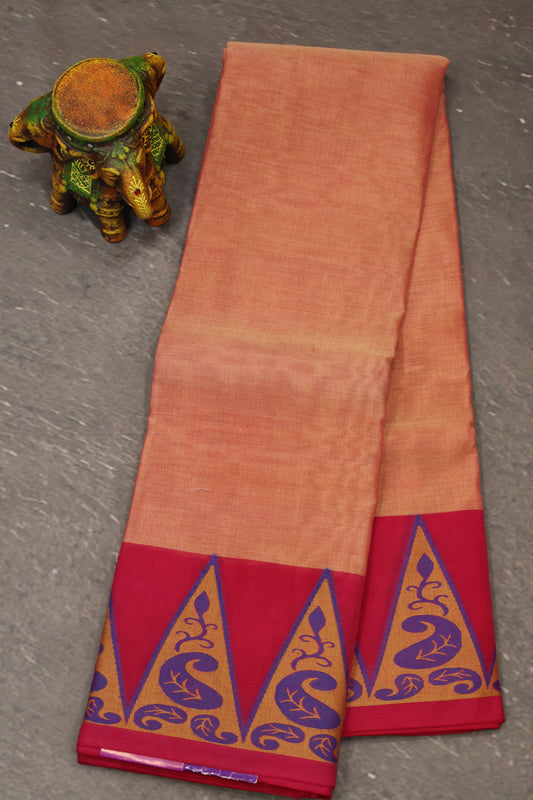 Dakka Cotton- Triangle Border-Pale Orange