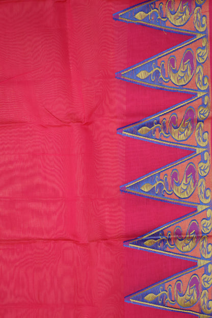 Dakka Cotton- Triangle Border-Pale Orange