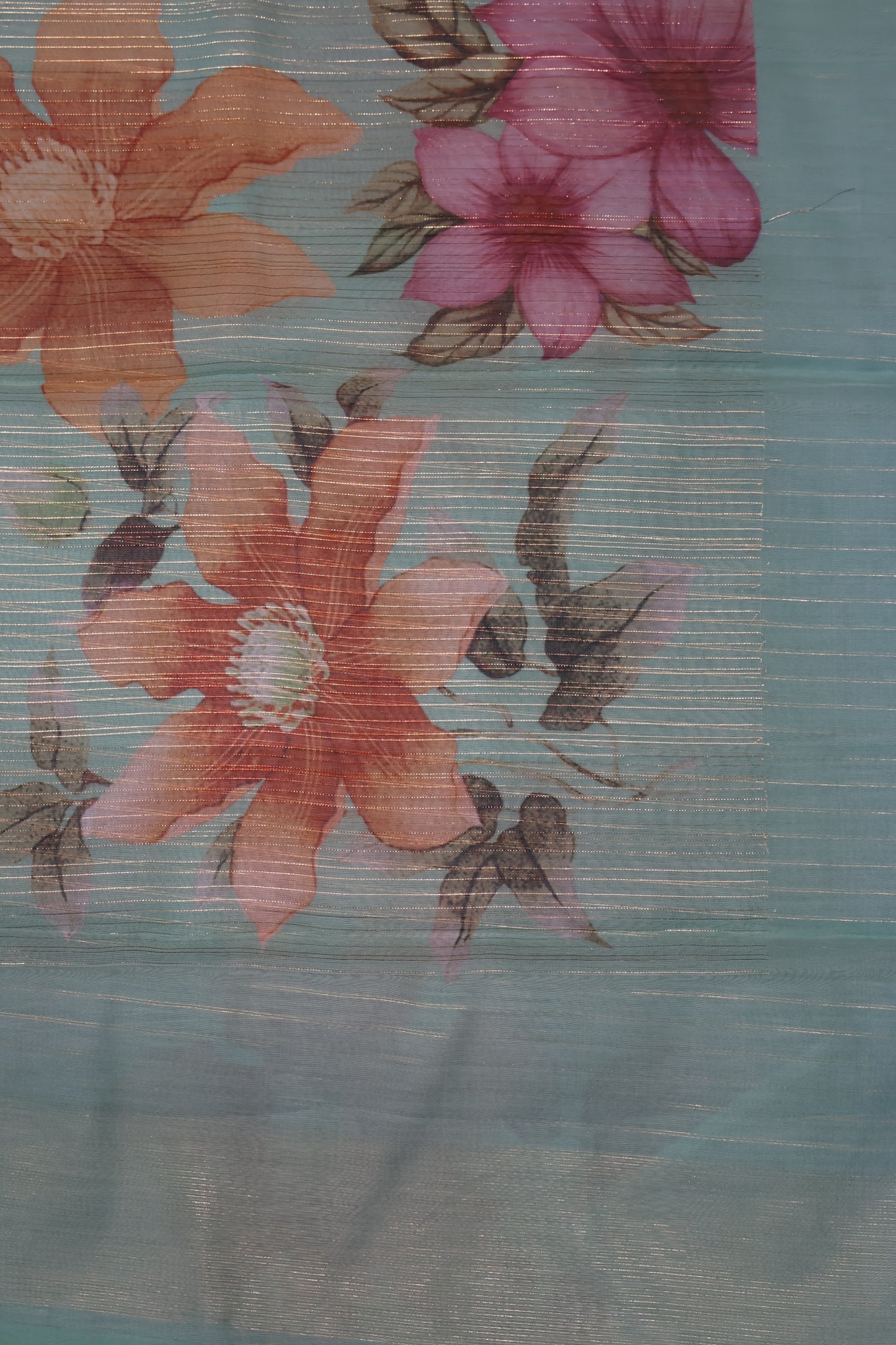 Banarasi Saree - Sea Green Floral