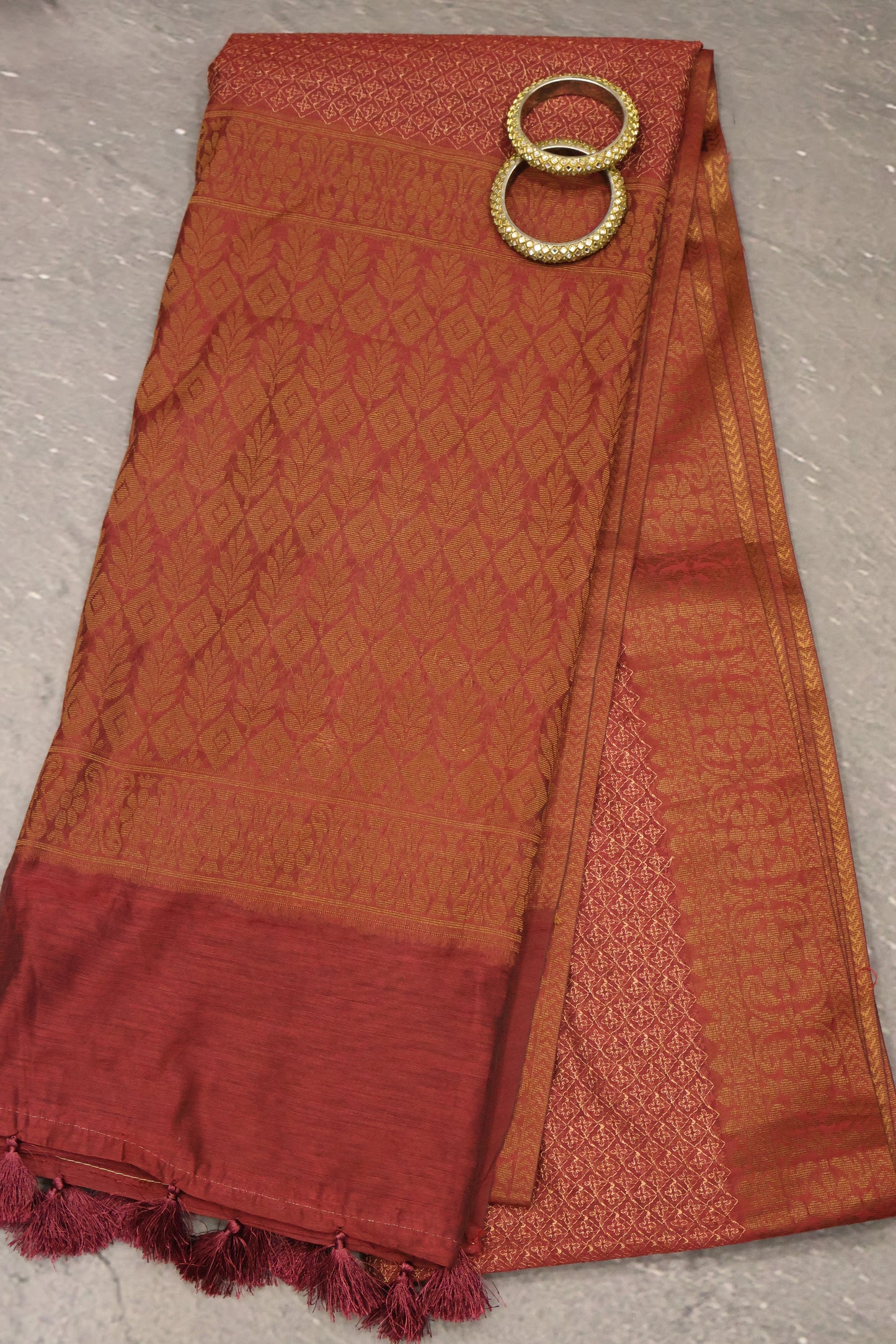 Cotton- Maroon Thread Work