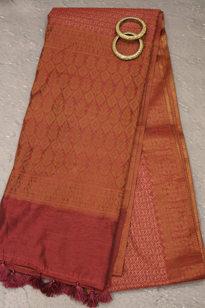 Cotton- Maroon Thread Work