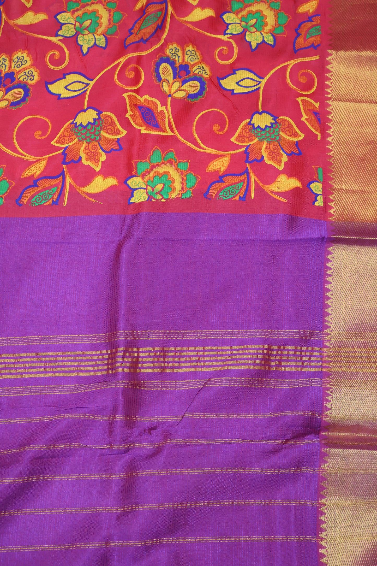Tissue Tussar Saree- Pink Vineyard