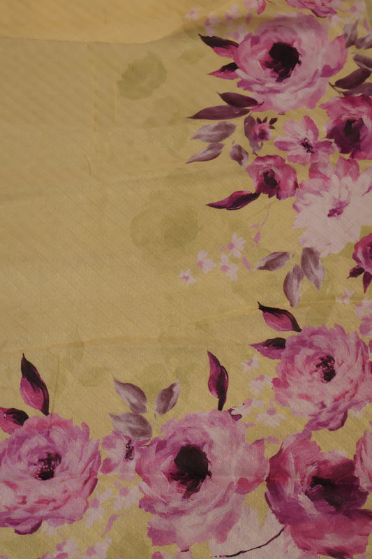 Viscose Saree- Yellow Body Line