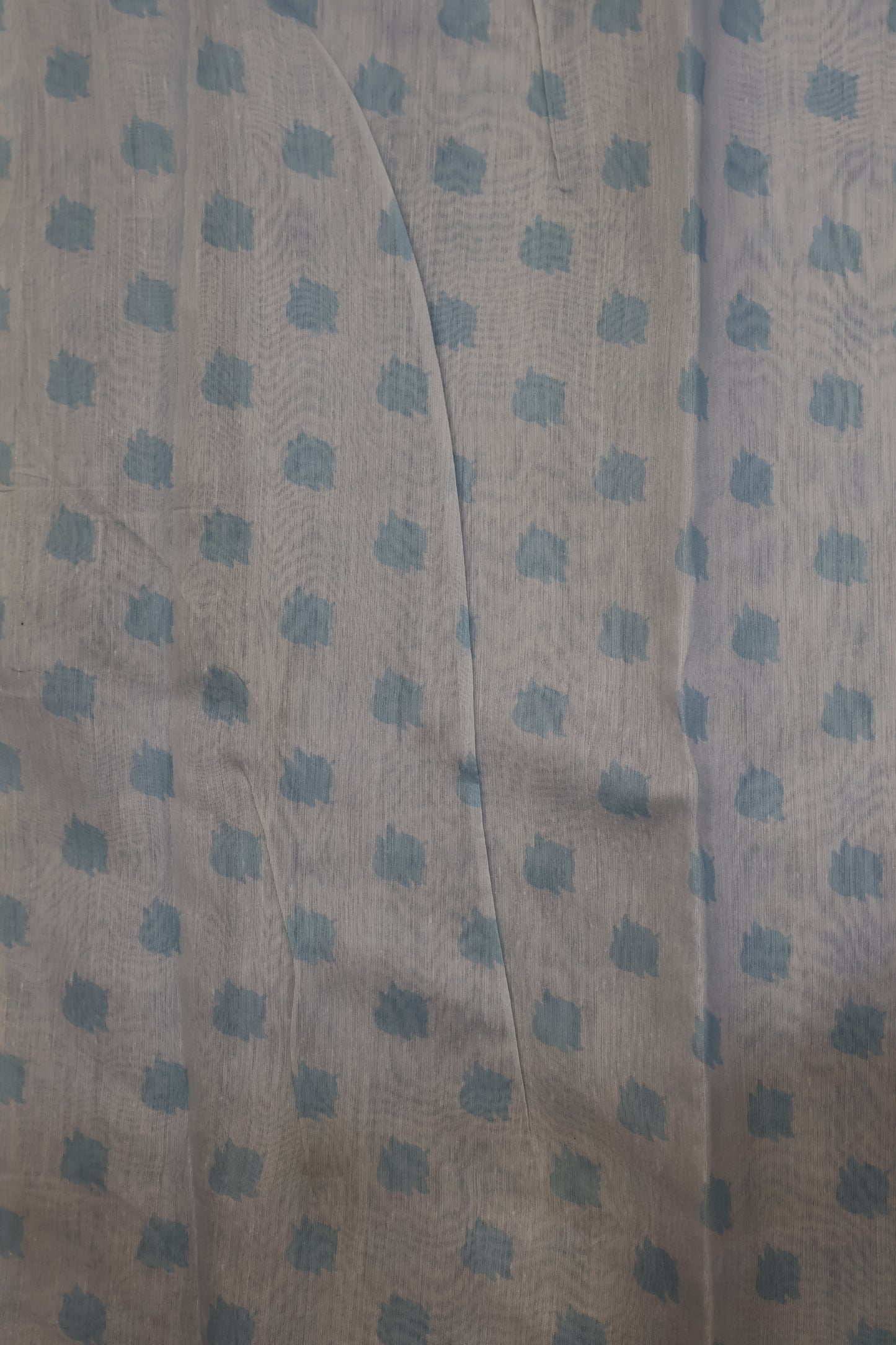 Pure Organza Tussar Saree- Blue Kutch Work