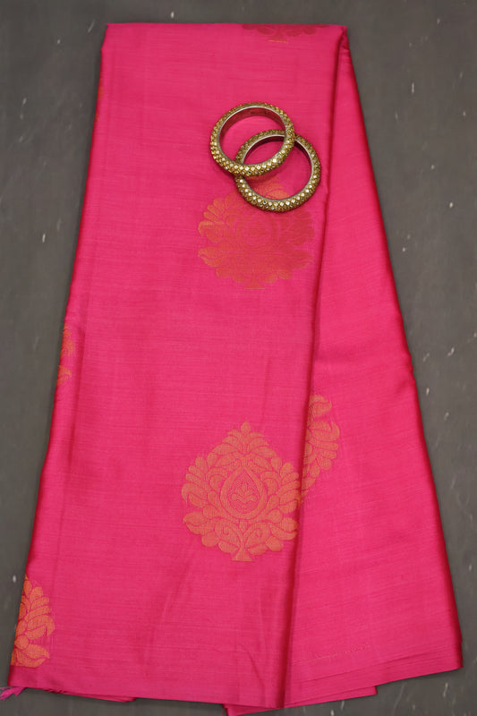 Semi Soft Silk Saree- Pink