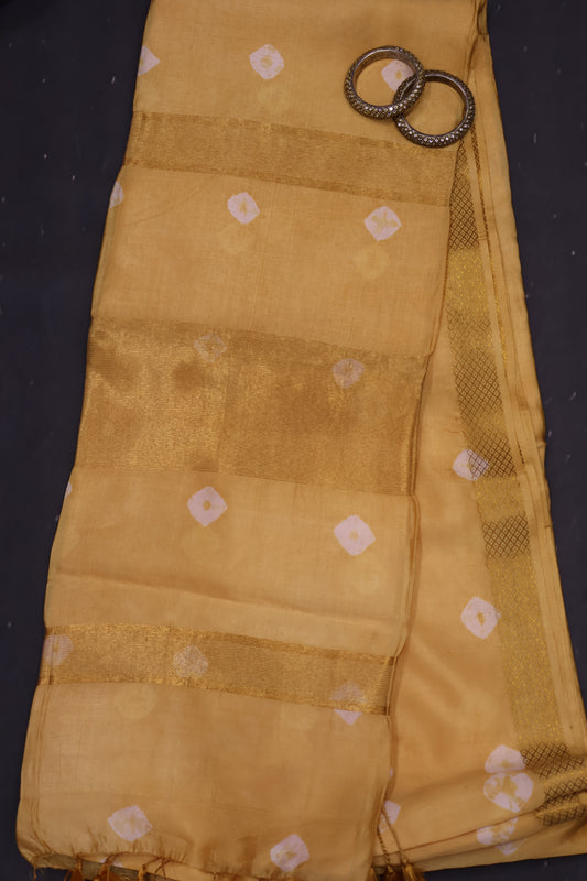 Pure Banarasi Silk Saree- Light Yellow