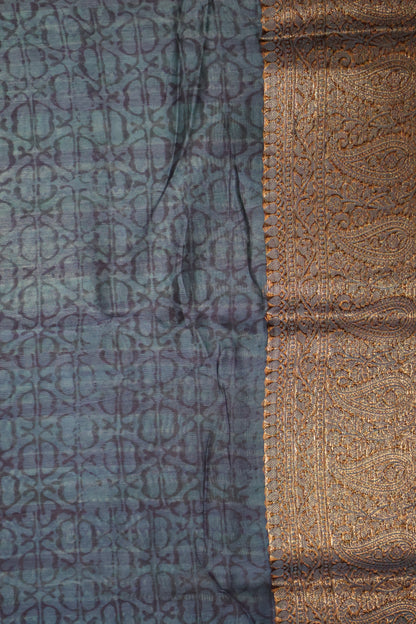 Chanderi Saree-Horizontal Lines-Sea Green
