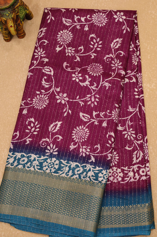 Dola Silk Saree Zari Lines-Purple