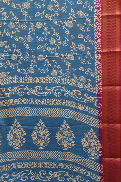 Dola Silk Saree Zari Lines-Sky Blue