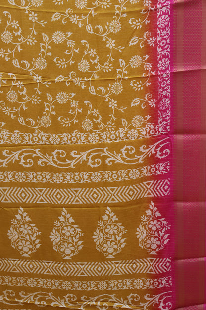 Dola Silk Saree Zari Lines-Mustard