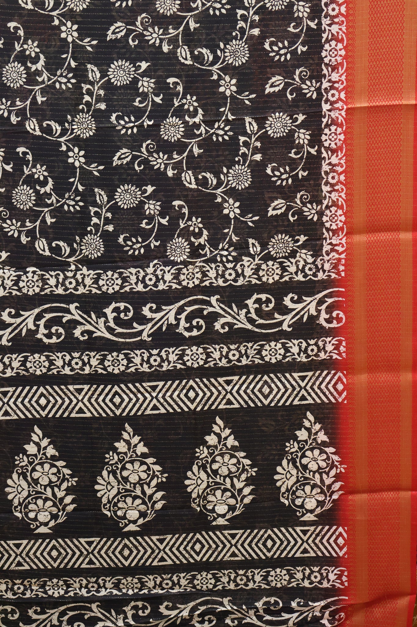 Dola Silk Saree Zari Lines-Black