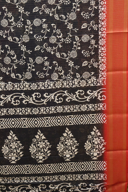 Dola Silk Saree Zari Lines-Black