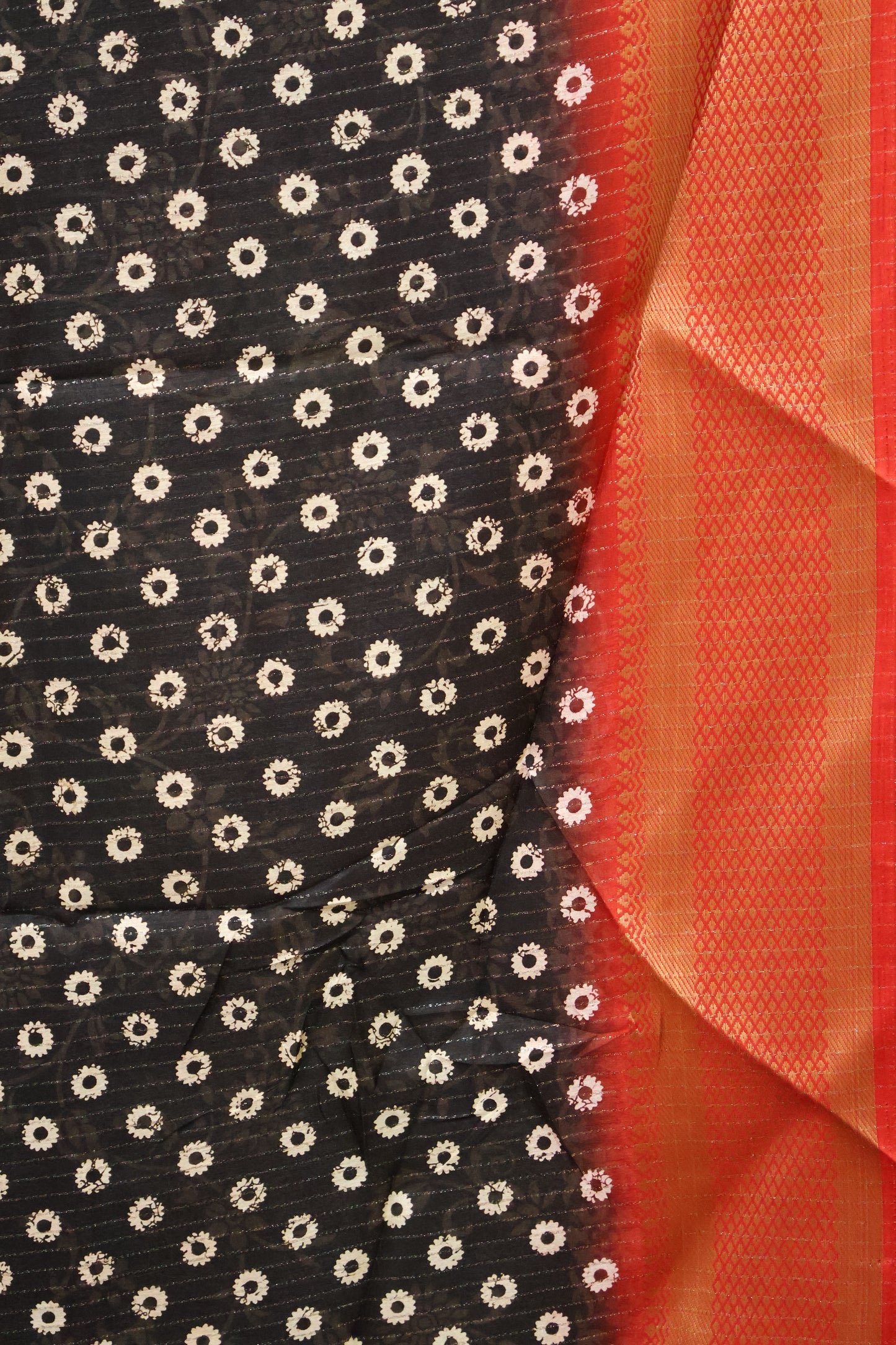 Dola Silk Saree Zari Lines-Black
