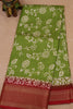 Dola Silk Saree Zari Lines-Olive Green thumbnail