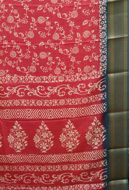 Dola Silk Saree Zari Lines-Pink