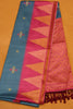 Semi Tussar Saree -Peacock Blue thumbnail