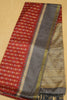Semi Tussar Saree Floral -Maroon thumbnail