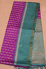Semi Tussar Saree Floral -Purple thumbnail