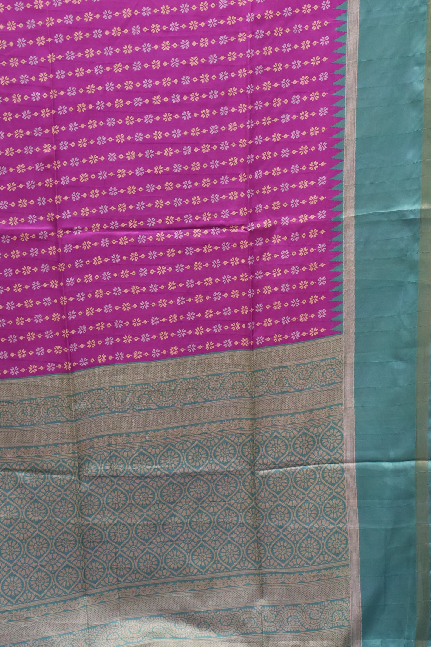 Semi Tussar Saree Floral -Purple