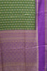 Semi Tussar Saree Floral -Olive Green thumbnail