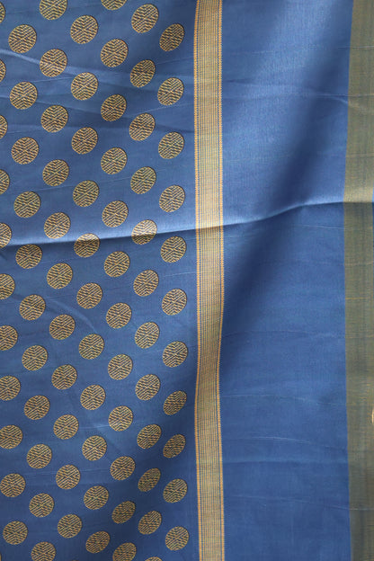Semi Tussar Saree Peacock Print-Dark Beige