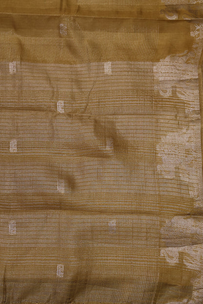 Semi Tussar Saree-Gold Elephant Zari