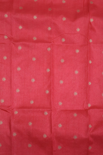 Semi Tussar Saree-Peach Pink Elephant Zari