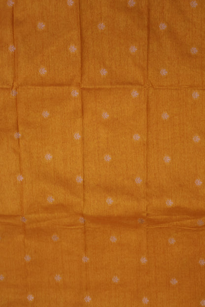 Semi Tussar Saree-Mustard Elephant Zari