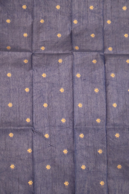 Semi Tussar Saree -Blue Elephant Zari