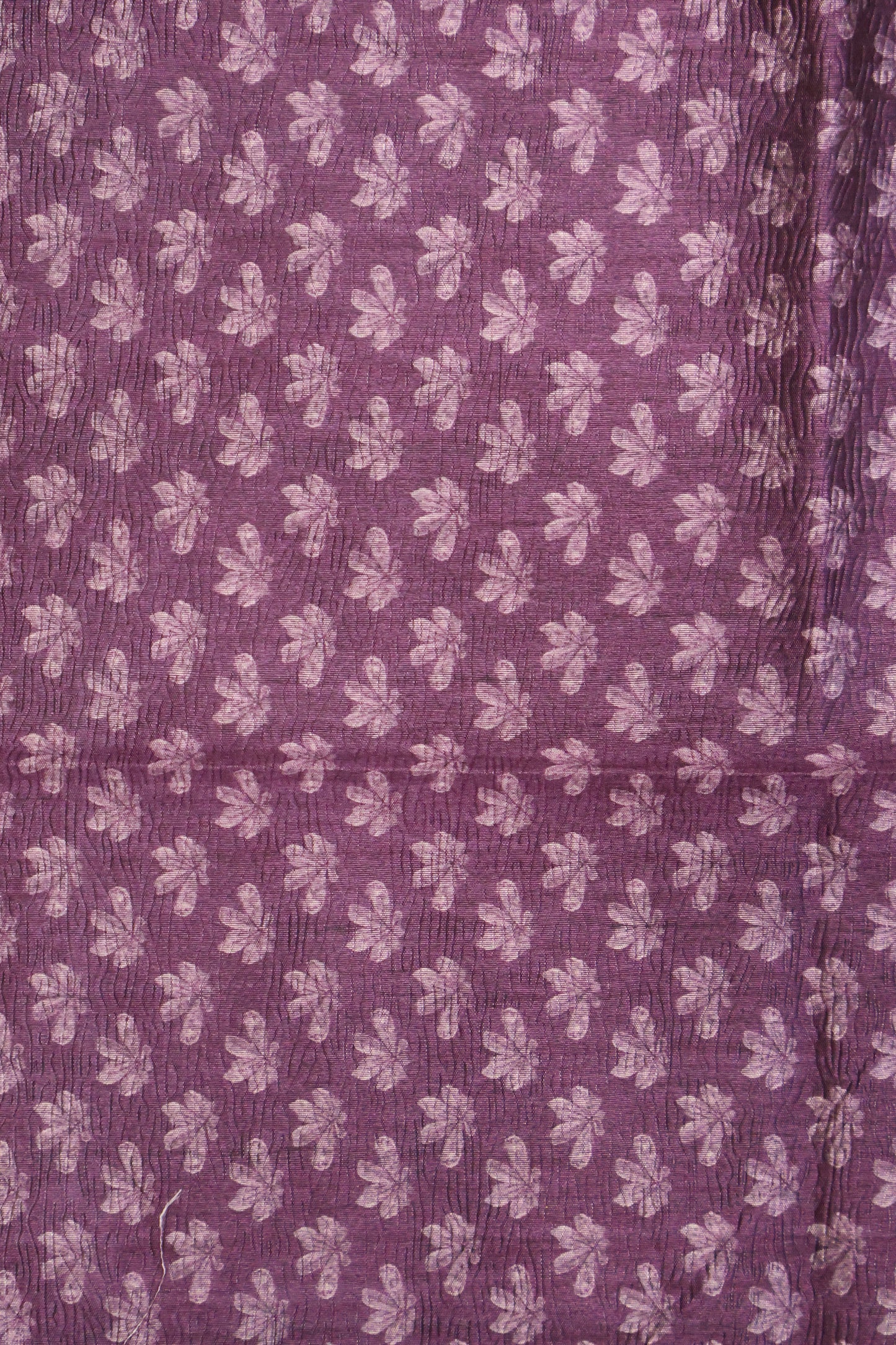 Semi Tussar Saree Crushed-Purple Roses