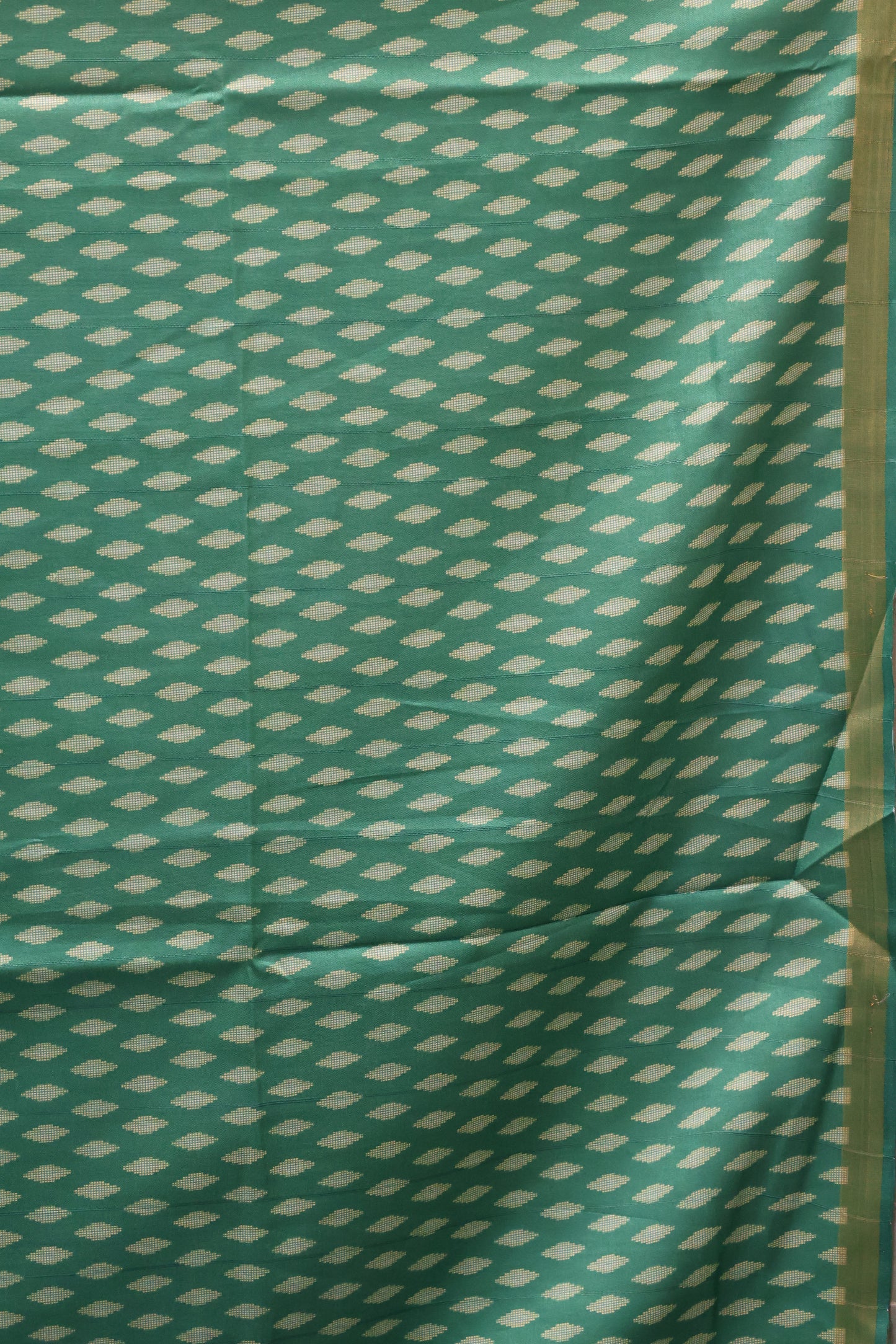 Semi Tussar Saree Tower Pattern-olive green