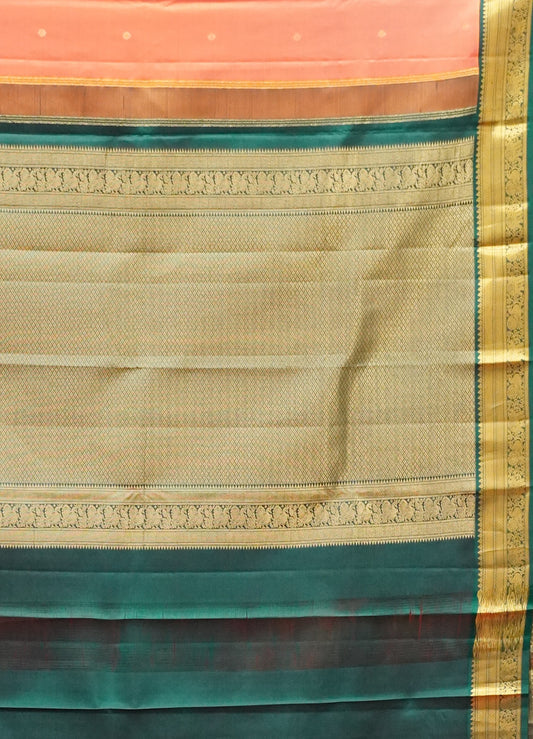 Akshayam-Pure Kanjivaram Saree Korvai Border-Peachish Pink