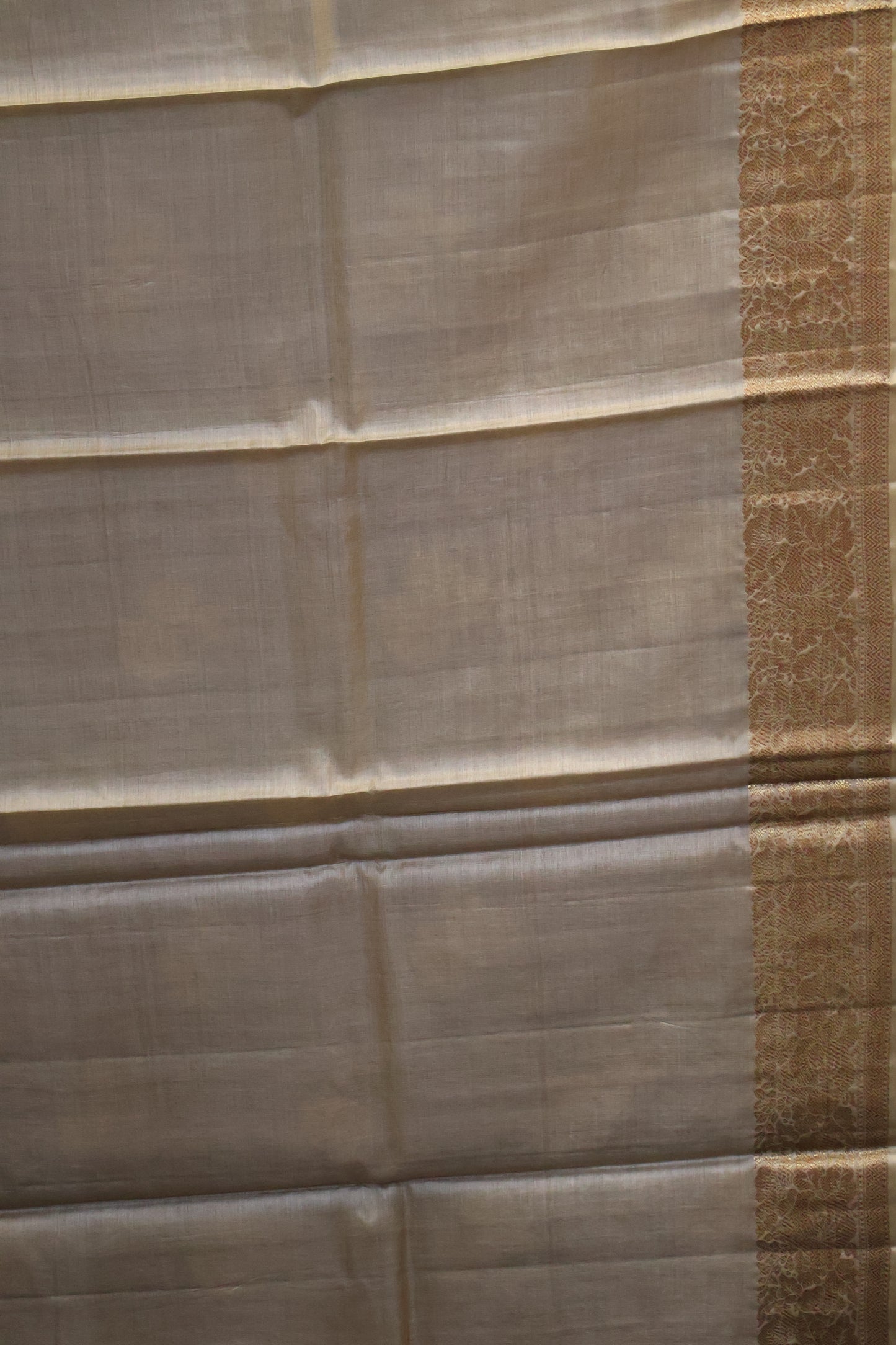 Pure Tussar Saree -Dark Purple Twin Floral