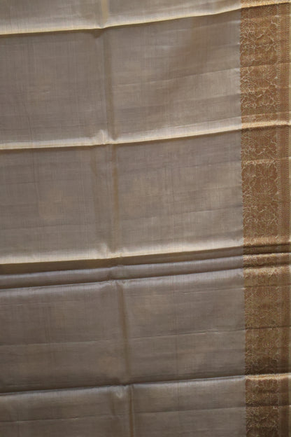 Pure Tussar Saree -Dark Purple Twin Floral