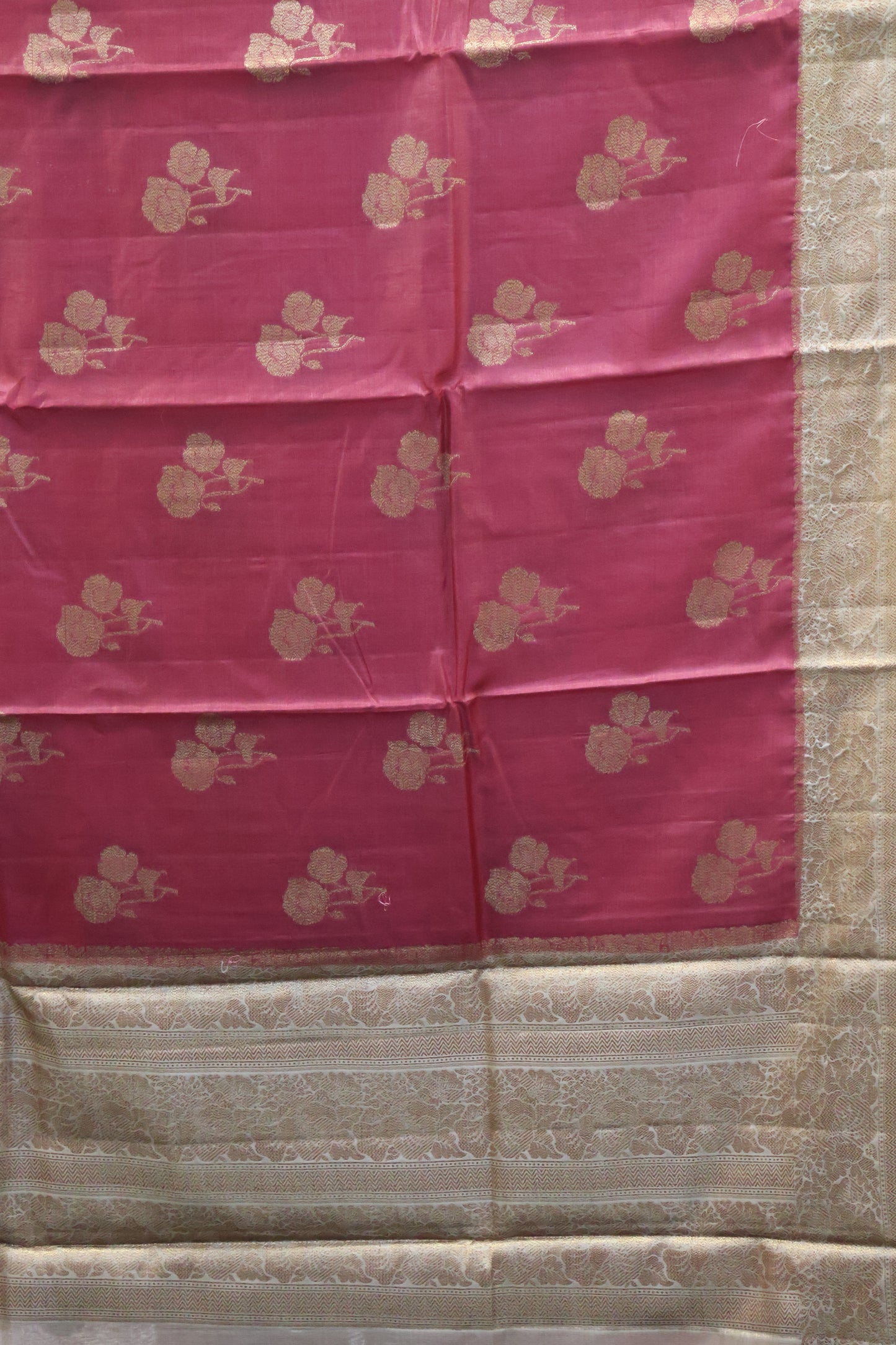 Pure Tussar Saree -Maroon Twin Floral
