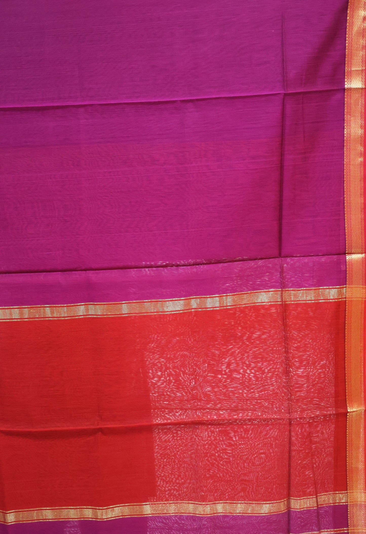 Pure Maheswari Silk Cotton saree-Purple Plain Small Border